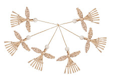 Venu . वेणु | Handcrafted -  Banana Bark Angel Hanging | Set of 5