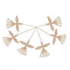 Venu . वेणु | Handcrafted -  Banana Bark Angel Hanging | Set of 5