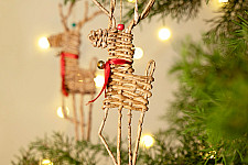 Venu . वेणु | Handcrafted - Banana Rope Reindeer Woven Hanging | Set of 2