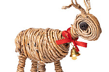 Venu . वेणु | Banboo Handcrafted -  Reindeer & Sheep Banana Rope Figurine (Set of Two)