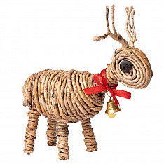 Venu . वेणु | Banboo Handcrafted -  Reindeer & Sheep Banana Rope Figurine (Set of Two)