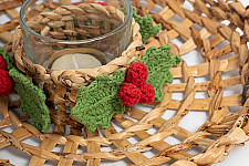 Venu . वेणु | Handcrafted - Banana Holly Berry Candle Wreath