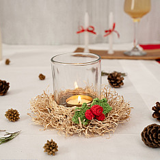 Venu . वेणु | Handcrafted - Bamboo & Crochet Frill Tea Light Holder