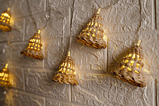Venu . वेणु | Handcrafted - Banana Bark Bell Fairy Lights | 3 mtr