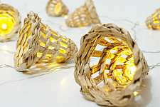 Venu . वेणु | Handcrafted - Banana Bark Bell Fairy Lights | 3 mtr