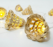 Venu . वेणु | Handcrafted - Banana Bark Bell Fairy Lights | 3 mtr