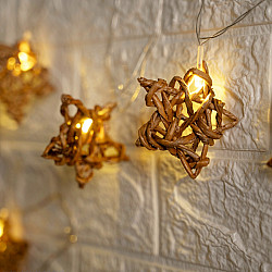 Venu . वेणु | Handcrafted - Banana Rope Star Fairy Lights | 3 mtr