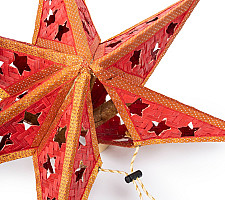 Venu . वेणु | Bamboo Handcrafted Joy Star - Red Color (Two Sizes Option - Medium & Large)