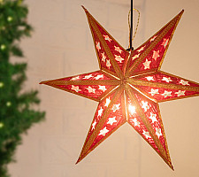 Venu . वेणु | Bamboo Handcrafted Joy Star - Red Color (Two Sizes Option - Medium & Large)