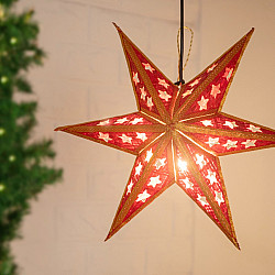 Venu . वेणु | Bamboo Handcrafted Joy Star - Red Color (Two Sizes Option - Medium & Large)