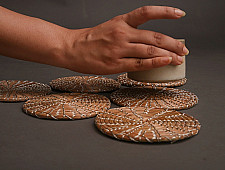 Roots & Reeds | Handcrafted ~ Pine Flat Coasters (Set of 6 )  -  Three color options