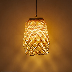 Roots & Reeds | Handcrafted Bamboo Twirl Pendant Light