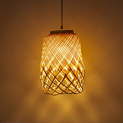 Roots & Reeds | Handcrafted Bamboo Twirl Pendant Light