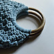 Hand Knotted Macrame Bag With Wooden Handles