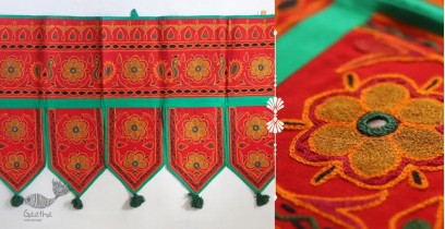 Rural trails ⁂ Kutchi Embroidered Toran ( 38" x 16" ) ⁂ 13