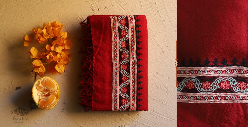 Aghan | अगहन ⁂ Aari Embroidered Merino Wool Shawl ⁂ 21