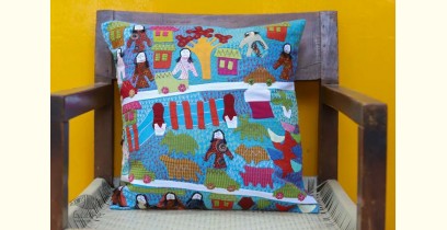 Cushioned Living ❦ Applique Cotton Cushion Cover ❦ Dolls - 3