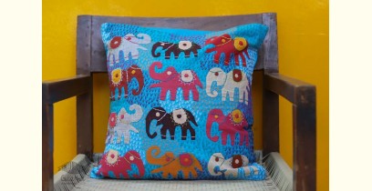 Cushioned Living ❦ Applique Cotton Cushion Cover ❦ Elephants - 4