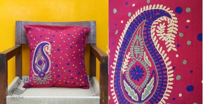 Cushioned Living ❦ Aari Embroidery ❦ Cushion Cover - 13
