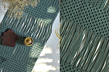 Knotted ▣ Floating Dashes Hand-Knotted Table Runner ▣ 28