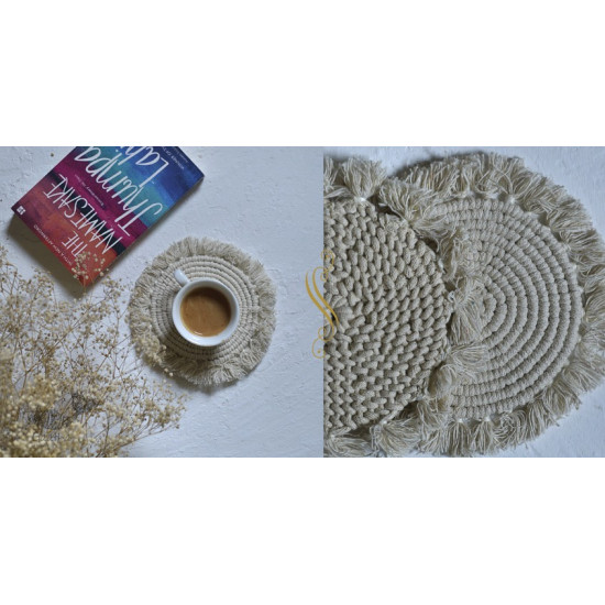 shop Hand knotted Fringe Coaster