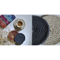 Knotted ▣ Spiral Hand-Knotted Coaster (Set of 2) ▣ 24