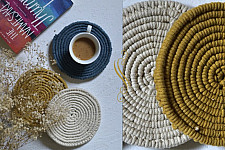 Knotted ▣ Spiral Hand-Knotted Trivets (Set of 2) ~ 25