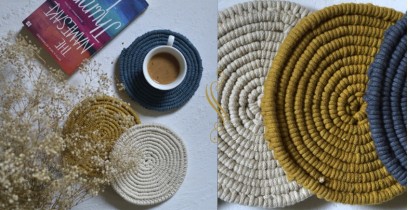 Knotted ▣ Spiral Hand-Knotted Trivets (Set of 2) ~ 25