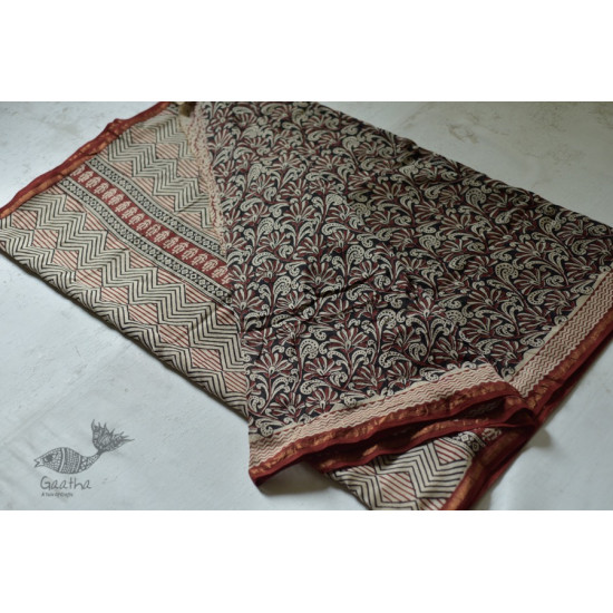 buy exclusive handloom hand block printed kalamkari chanderi saree