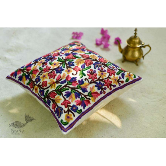 गुल ✩ Kashmiri Ari Embroidery Cushion Cover (16 x 16) ✩ 22