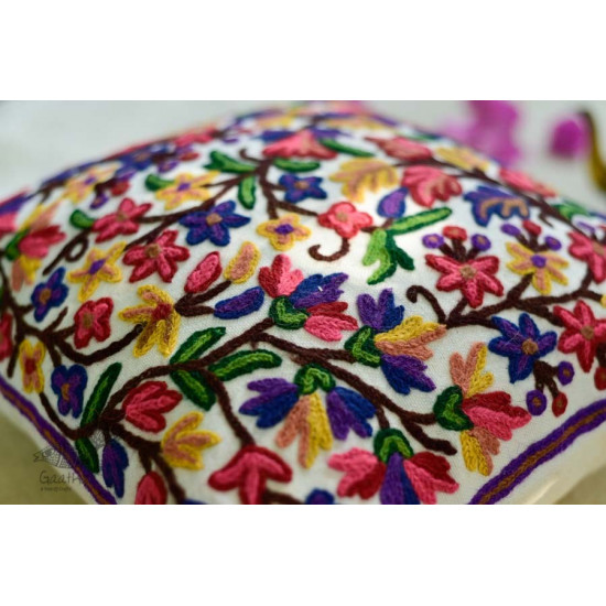 गुल ✩ Kashmiri Ari Embroidery Cushion Cover (16 x 16) ✩ 22