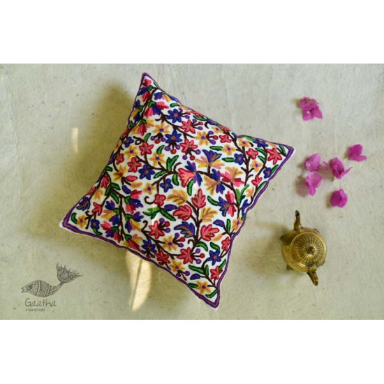 गुल ✩ Kashmiri Ari Embroidery Cushion Cover (16 x 16) ✩ 22