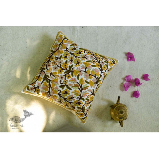 गुल ✩ Kashmiri Ari Embroidery Cushion Cover (16 x 16) ✩ 31