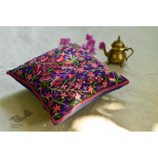 गुल ✩ Kashmiri Ari Embroidery Cushion Cover (16 x 16) ✩ 32