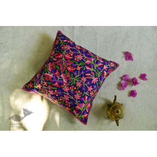 गुल ✩ Kashmiri Ari Embroidery Cushion Cover (16 x 16) ✩ 32