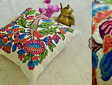 गुल ✩ Kashmiri Ari Embroidery Cushion Cover (16" x 16") ✩ 19