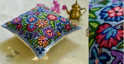 गुल ✩ Kashmiri Ari Embroidery Cushion Cover (16" x 16") ✩ 20
