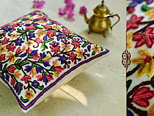 गुल ✩ Kashmiri Ari Embroidery Cushion Cover (16" x 16") ✩ 22