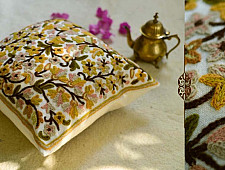 गुल ✩ Kashmiri Ari Embroidery Cushion Cover (16" x 16") ✩ 31