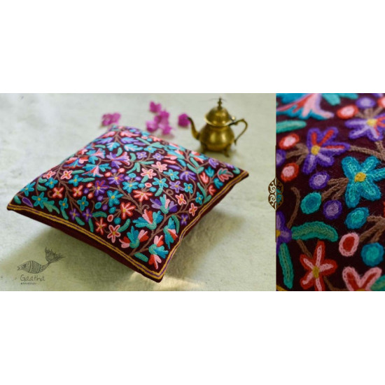 गुल ✩ Kashmiri Ari Embroidery Cushion Cover (16 x 16) ✩ 34