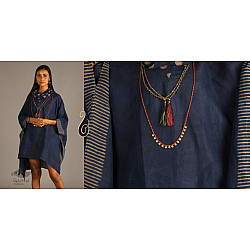 Indigo Collection | Linen kaftan with cowl neck | 09