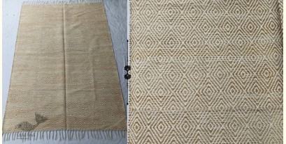 Handwoven Wool by Cotton Durri- 4 X 6 Feet - Almond Brown Color