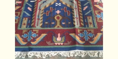 Handwoven Durri ( Wool by Cotton  4 X 6 Feet )