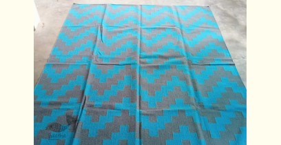  Handwoven Woole by Cotton Rug 5 X 8 Feet - Blue & Grey Color