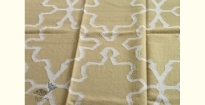 Handwoven Durri ( Wool by Cotton  8 X 5 Feet ) - Sand Yellow Color
