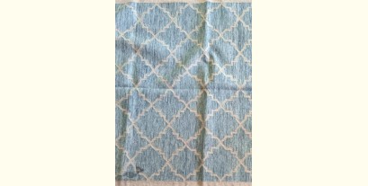 Handwoven Wool by Cotton Rug 4 X 6 Feet - Sky Blue Color