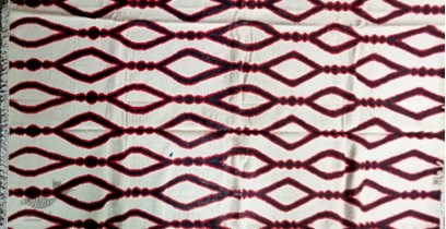 Handwoven Durri ( Wool by Cotton  9 X 11 Feet ) - Maroon Pattern 