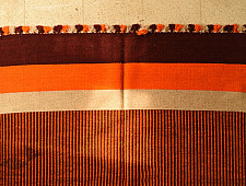 Sulochana ~ Woolen Durrie ( 4' X 6' ) ~ Orange & Maroon