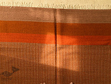 Sulochana ~ Woolen Durrie ( 4' X 6' ) ~ Light Brown Stripes