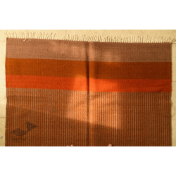 Sulochana ~ Woolen Durrie ( 4' X 6' ) ~ Light Brown Stripes